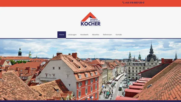 Website Screenshot: Spenglerei Dachdeckerei KOCHER GmbH - Spenglerei-Dachdeckerei Kocher GmbH & Co KG Graz - Date: 2023-06-23 12:05:06