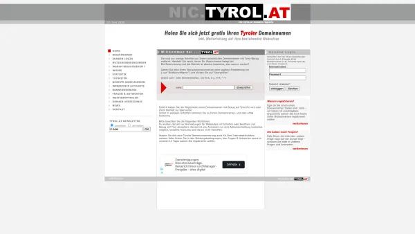 Website Screenshot: Annemarie Tyrol.at Domainregistrierung Kostenlose Subdomains für Tirol Registrieren Sie noch heute Ihre Internetadresse mit Tirolb - nic.tyrol.at - Date: 2023-06-23 12:05:06