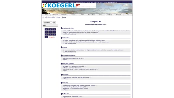 Website Screenshot: Koegerl EDV-Dienstleistungen I4Y.at Internet (Information) for You - Webdesign für Sie von Ihrem Webdesigner in Wien und Umgebung - Date: 2023-06-23 12:05:06