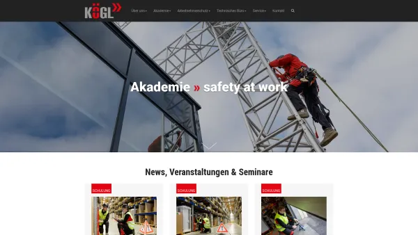Website Screenshot: Kögl Safety at Work - Home - KÖGL GmbH - Date: 2023-06-15 16:02:34