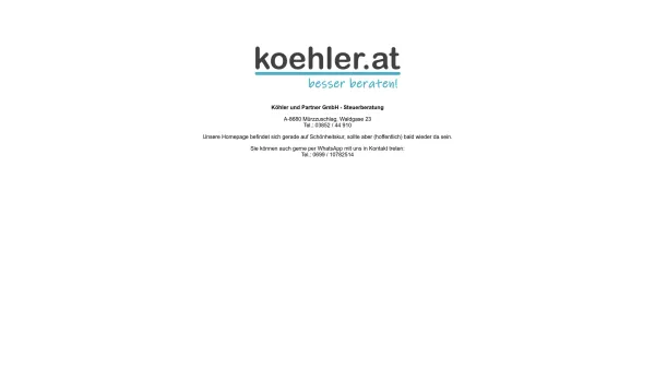 Website Screenshot: Köhler & Partner KEG - Köhler & Partner GmbH - Steuerberatung - Date: 2023-06-23 12:05:06
