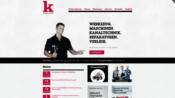 Website Screenshot: König u. Landl GesmbH - Werkzeug, Maschinen, Kanal Technik, Verleih, Reparaturen - König&Landl - Date: 2023-06-15 16:02:34