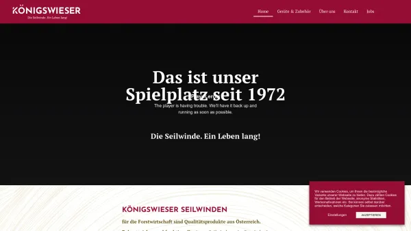 Website Screenshot: Königswieser Gerätetechnik GmbH - Königswieser - Robuste Seilwinde. Ein Leben lang! - Date: 2023-06-15 16:02:34