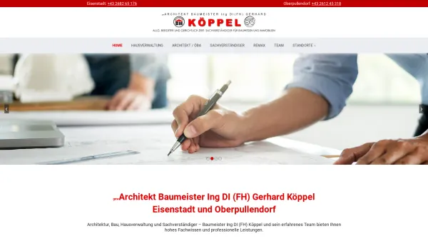 Website Screenshot: Köppel & Ertl GmbH - gew. Architekt Baumeister in Eisenstadt & Oberpullendorf - Date: 2023-06-14 10:41:15