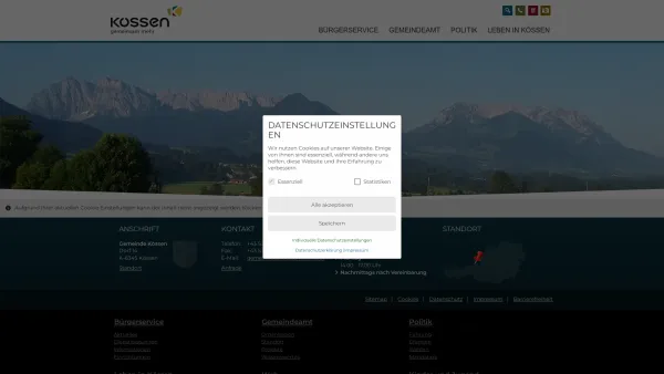 Website Screenshot: Gemeindeamt Kössen RiS-Kommunal - Kössen - Home - Date: 2023-06-23 12:05:08