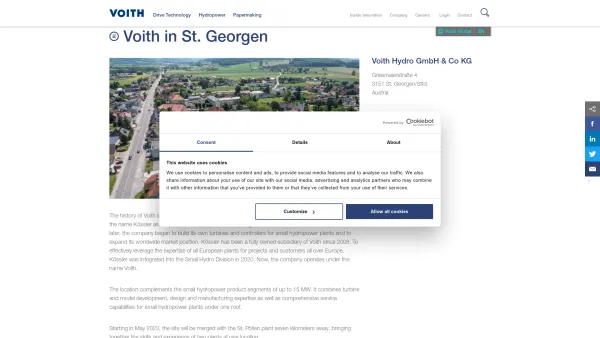 Website Screenshot: Kössler Ges.m.b.H. - Voith Hydro in Austria | Voith - Date: 2023-06-14 10:41:15