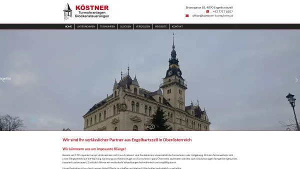 Website Screenshot: Köstner Turmuhranlagen Glockensteuerung - Köstner Turmuhren und Glockensteuerungen aus Oberösterreich - Date: 2023-06-15 16:02:34