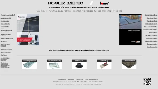 Website Screenshot: Wolfgang Kogler - Kogler Fuma | Fussmatten - Date: 2023-06-23 12:05:08