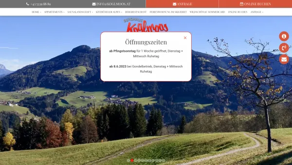 Website Screenshot: Ferienwohnungen Berghaus Koglmoos Auffach Wildschönau - Ferienwohnung Wildschönau - Berghaus Koglmoos - Date: 2023-06-15 16:02:34