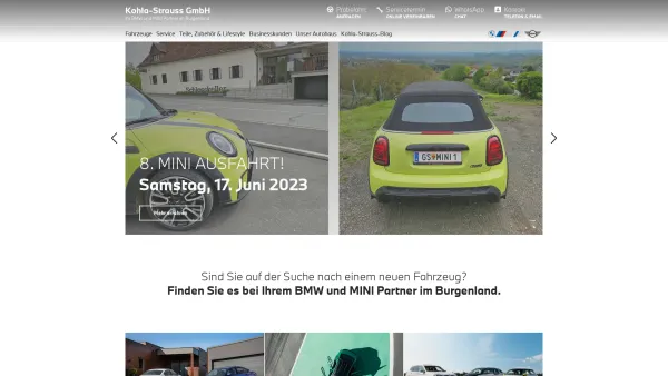 Website Screenshot: Kohla Strauss GmbH - Kohla-Strauss GmbH - BMW und MINI im Burgenland - Date: 2023-06-14 10:41:15