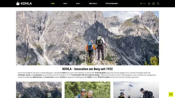 Website Screenshot: Kohla Tirol Stöcke Rucksäcke Felle Zubehör by ibex Sportartikel Gmbh - Kohla aus Tirol - Qualität aus Tradition & Leidenschaft | Kohla - Date: 2023-06-15 16:02:34