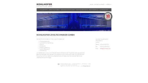 Website Screenshot: Rechtsanwaltskanzlei Dr. Reinhard Kohlhofer - KOHLHOFER Ziviltechniker GmbH - Date: 2023-06-23 12:05:08
