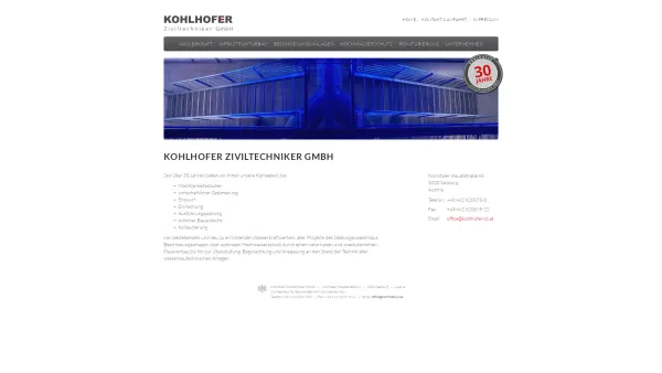 Website Screenshot: Dipl.-Ing. Zoltan Kohlhofer Ziviltechniker GmbH  Dipl.-Ing. Zoltan Kohlhofer Ziviltechniker GmbH - - KOHLHOFER Ziviltechniker GmbH - Date: 2023-06-23 12:05:08