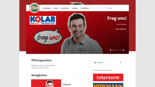 Website Screenshot: Andreas Kolar Handel mit Waren aller Kolar Baugeschäft - Hagebau Kolar - Das andere Baugeschäft - Date: 2023-06-23 12:05:08