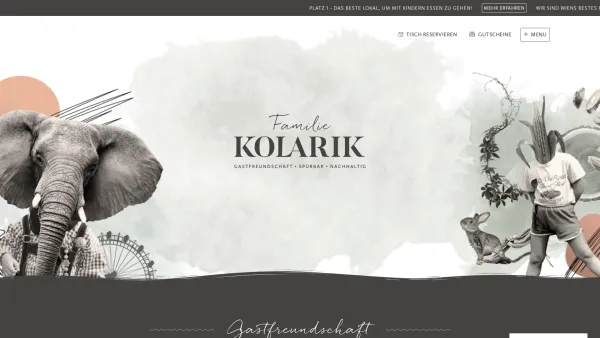 Website Screenshot: Kolariks Freizeitbetriebe GmbH - Prater Restaurant Wien, Luftburg Kolarik, 100% Bio-Qualität - Date: 2023-06-15 16:02:34