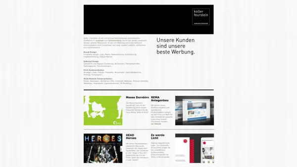 Website Screenshot: Werbeagentur Koller Feurstein Grafik Design Webdesign Print Corporate Werbung Illustration 3D 3-D Layout Vorarlberg Österreich Bre - koller | feurstein kommunikationsdesign print und webdesign - Date: 2023-06-23 12:05:09