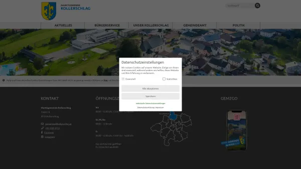 Website Screenshot: Gemeindeamt Marktgemeinde Kollerschlag www.Kollerschlag.at - Kollerschlag - GEM2GO WEB - Startseite - Date: 2023-06-23 12:05:09