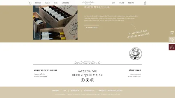 Website Screenshot: Weingut Kollwentz-Römerhof Familie Anton Kollwentz - Weingut Kollwentz | Qualitätswein | Burgenland - Date: 2023-06-23 12:05:09