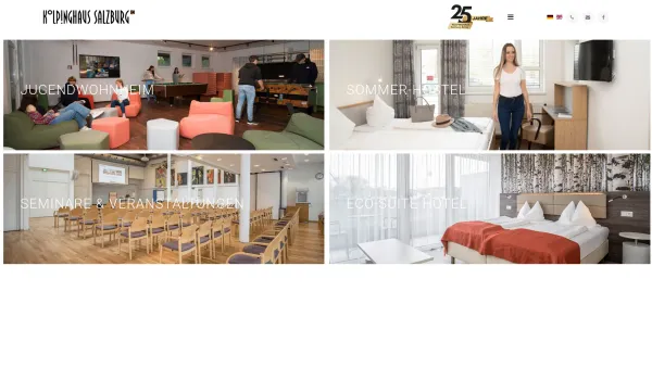 Website Screenshot: Kolpingfamilie Salzburg Kolpinghaus Salzburg Hotel Seminar und Jugendwohnheim) - Kolpinghaus Salzburg - Jugendwohnheim, Hostel, Seminare, Hotel - Date: 2023-06-23 12:05:11