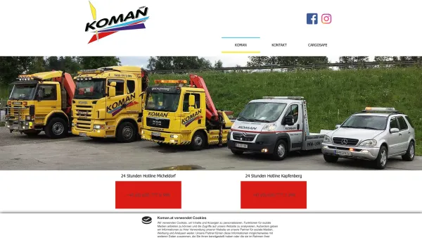 Website Screenshot: Koman International - Koman Abschleppdienst und Autovermietung - Date: 2023-06-23 12:05:11