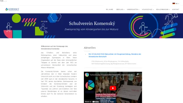 Website Screenshot: Schulverein Komensky - Schulverein Komenský - Date: 2023-06-15 16:02:34