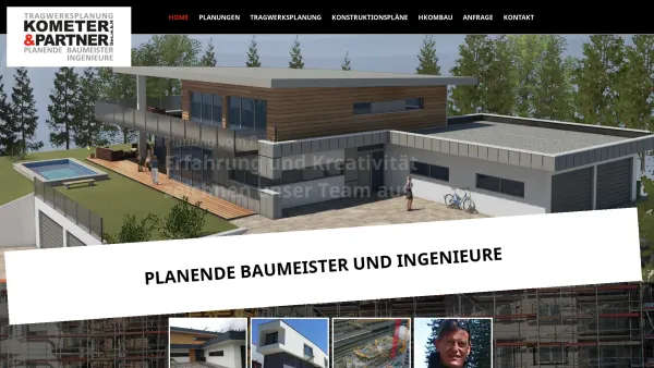 Website Screenshot: Kometer und Partner Planen Berechnen Überwachen Konstruieren Koordinieren Hochbau Tiefbau - Planende Baumeister - Kometer & Partner GmbH - Date: 2023-06-23 12:05:11