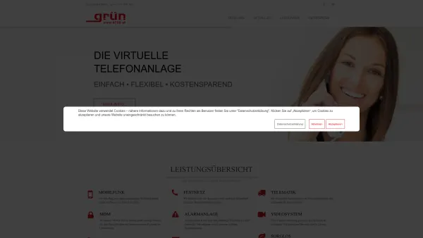 Website Screenshot: Grün Kommunikationslösungen Zierler GmbH - grün kommunikationslösungen - Smartphones - Telefonanlagen - Alarmanlagen - Telematik - Date: 2023-06-15 16:02:34