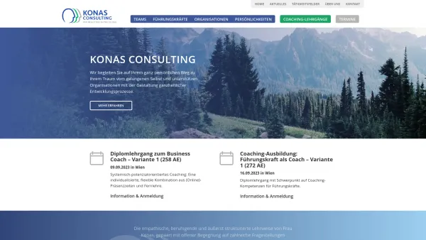 Website Screenshot: Konas Consulting Unternehmensberatung GmbH - Konas Consulting - Organisationsentwicklung, Coaching, Teamentwicklung - Date: 2023-06-23 12:05:11