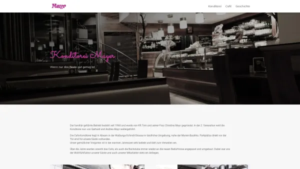 Website Screenshot: Café-Konditorei Mayr - Die Konditorei - Konditorei Mayr - Date: 2023-06-23 12:05:11