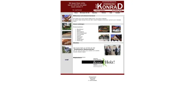 Website Screenshot: KONRAD Zimmerei GmbH - Josef Konrad :: Zimmerei & Holzbau Frohnleiten/Steiermark - Date: 2023-06-14 10:41:18