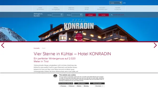Website Screenshot: Hotel Konradin - Hotel KONRADIN in Kühtai, Tirol - Date: 2023-06-23 12:05:11