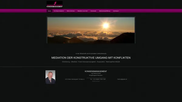 Website Screenshot: Ing. Helmut Peltz Mediator und Unternehmensberater - Konsensmanagement.at - Date: 2023-06-14 10:41:18