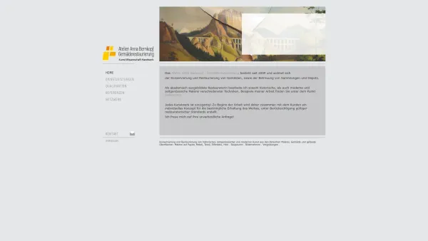 Website Screenshot: Kollektiv akademischer Restauratorinnen - Atelier für Gemälderestaurierung - HOME - Date: 2023-06-23 12:05:11