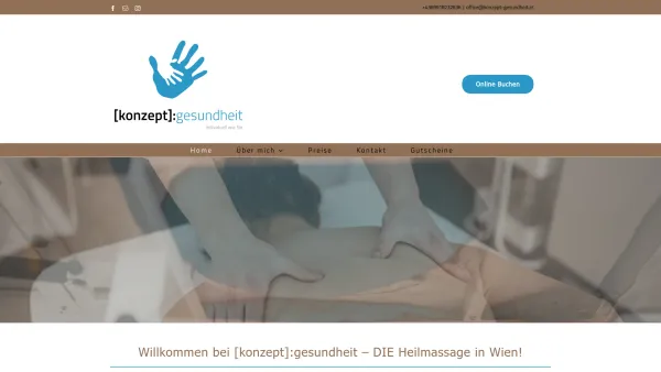 Website Screenshot: konzept gesundheit - Heilmassage in Wien | individuelle Behandlungskonzepte - Date: 2023-06-26 10:26:30