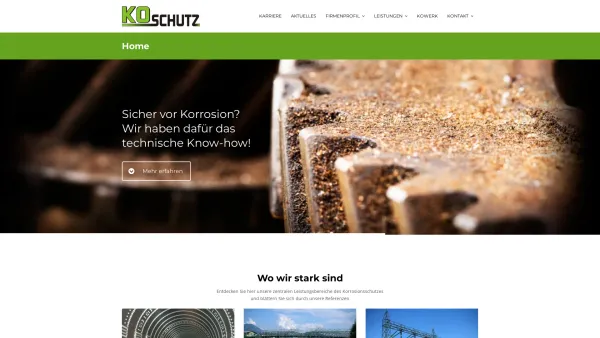 Website Screenshot: Koschutz Oberflächentechnik GmbH - Korrosionsschutz-Werk – Koschutz: leistungsstark und modern - Date: 2023-06-15 16:02:34