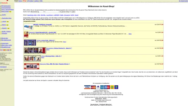 Website Screenshot: Adolf Kosel Kosel-Shop - Kosel-Shop - Startseite - Date: 2023-06-23 12:05:14