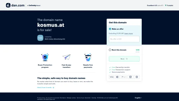 Website Screenshot: Kosmus Immobilien Ges.m.b.H. - The domain name kosmus.at is available for rent - Date: 2023-06-23 12:05:14