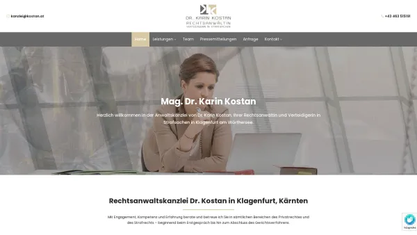 Website Screenshot: MAG. DR. KARIN KOSTAN - Ihre Rechtsanwaltskanzlei in Klagenfurt/ Kärnten - Date: 2023-06-26 10:26:30