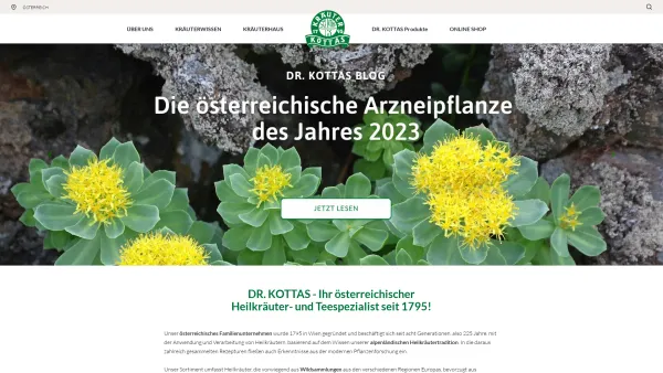 Website Screenshot: Mag. pharm. R. Kottas-Heldenberg und Sohn - DR. KOTTAS – Arzneitee - Date: 2023-06-15 16:02:34