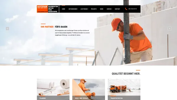 Website Screenshot: Ing. Helmut Kotzian GmbH - Kotzian - Plant. Baut. Liefert. - Date: 2023-06-14 10:41:18