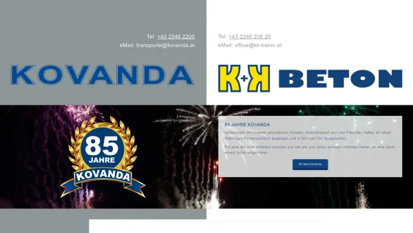 Website Screenshot: Online-Information der Firma Kovanda - Kovanda – Wir bringen es zuverlässig! - Date: 2023-06-23 12:05:17