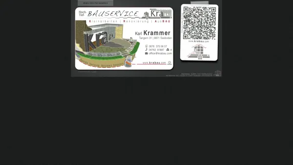 Website Screenshot: KraBAU Hoch-Tief-BauService - KraBAU Hoch-Tief-BauService, Karl Krammer (EU) | Tangern 31 | A-9871 Seeboden - Date: 2023-06-23 12:05:17