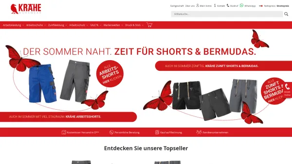 Website Screenshot: Krähe Versand - Arbeitskleidung für Damen & Herren | Krähe WORKWEAR - Date: 2023-06-15 16:02:34