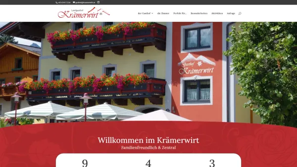 Website Screenshot: Alexander Gasthof Krämerwirt Embach - Landgasthof Krämerwirt - Embach | Komfortable Zimmer mitten im Salzburger Land - Date: 2023-06-23 12:05:17