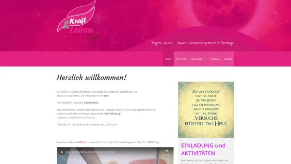 Website Screenshot: Brigitte Wieser Humanenergetik & Astrologie - Home :: Kraft des Lebens - Date: 2023-06-23 12:05:17