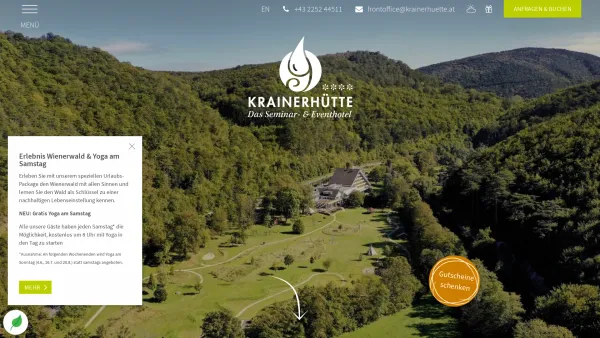 Website Screenshot: Incentive  Outdoor Konferenzhotel Krainerhütte Baden bei Wien Hotel Weihnach - Krainerhütte**** | Ort der Begegnung nahe Wien - Date: 2023-06-23 12:05:17