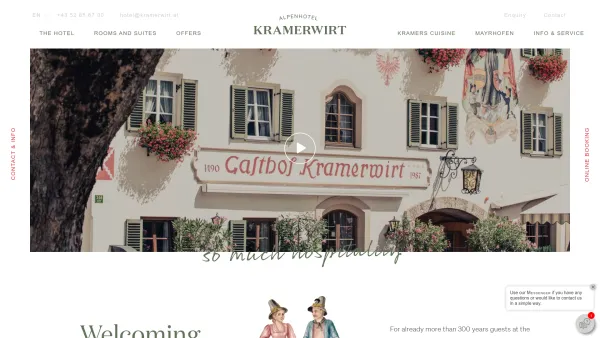Website Screenshot: Alpenhotel Kramerwirt**** - Alpenhotel Kramerwirt in Mayrhofen | Kramerwirt.at - Date: 2023-06-23 12:05:17