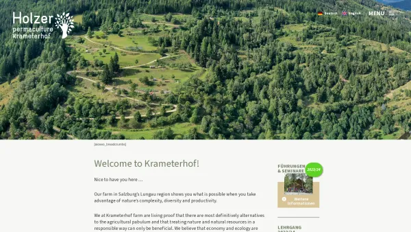 Website Screenshot: Der Krameterhof Permakultur Familie Sepp Holzer - Home - Krameterhof - Date: 2023-06-23 12:05:17
