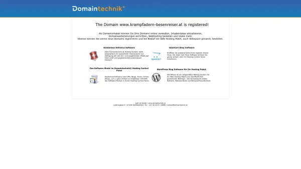 Website Screenshot: Krampfadern und Besenreiser durchbluten - Domain www.krampfadern-besenreiser.at is registered by Domaintechnik® - Date: 2023-06-23 12:05:17