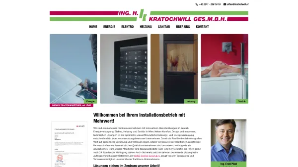 Website Screenshot: Ing.H.Kratochwill Elektro-Heizung-Sanitaer-Klima-Solar - Kratochwill • Ihr Installationsbetrieb mit Mehrwert! - Date: 2023-06-23 12:05:20